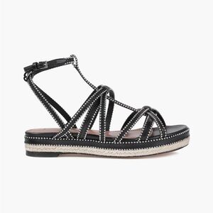 Alaia Black and Silver Studded Espadrilles